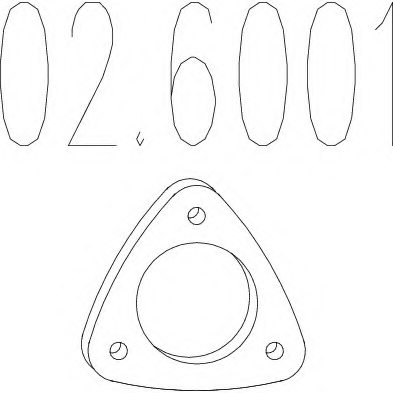 MTS 02.6001 Gasket, exhaust pipe